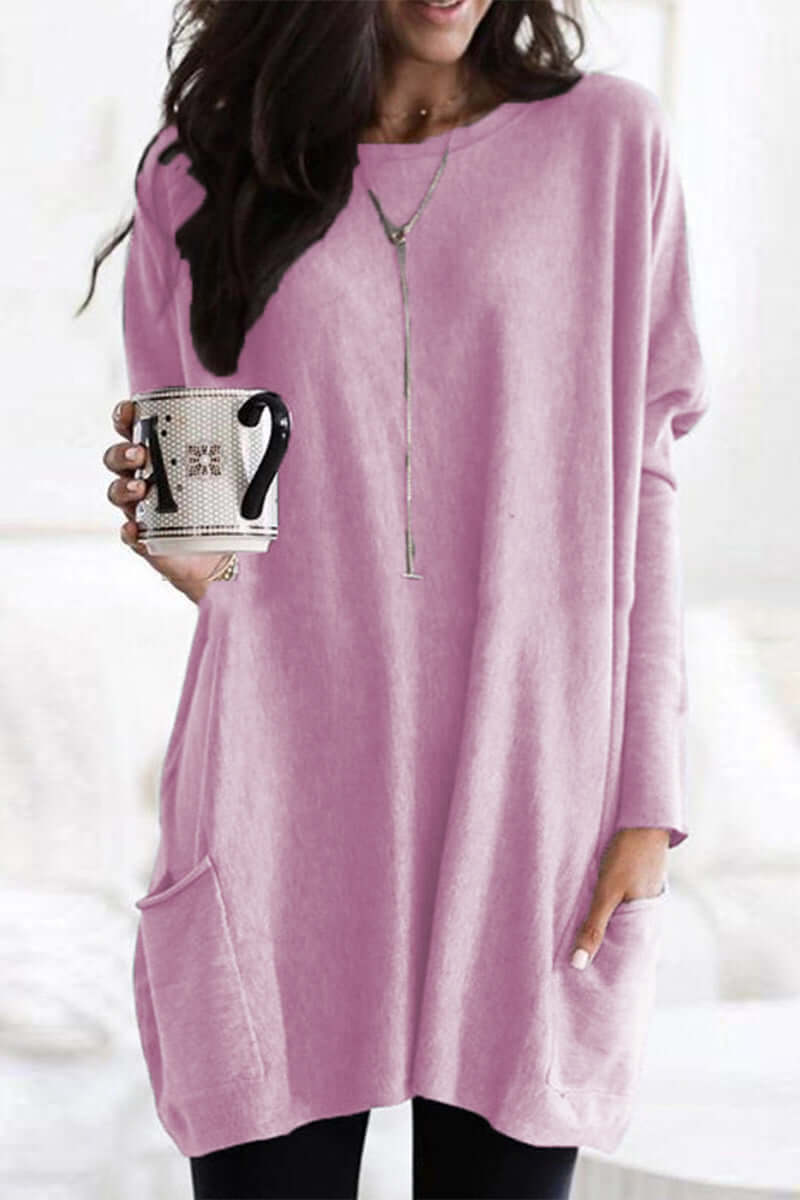 Women's Summer Pocket Top: Casual Round Neck T-Shirt