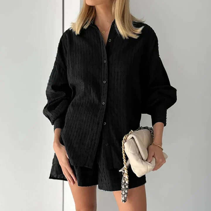 Women's Linen Shirt & Shorts Set: Breathable Summer Outfit