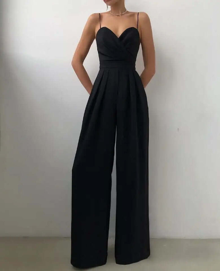 Women's Elegant Sleeveless Wide-Leg Jumpsuit