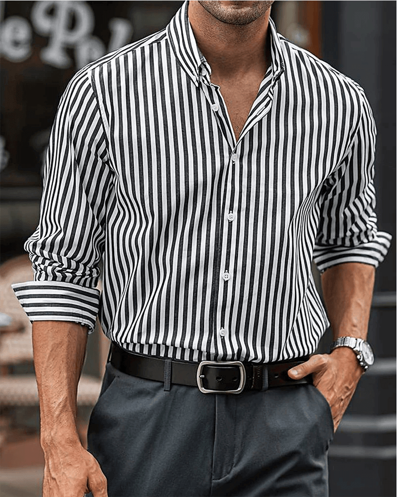 Men's Classic Striped Cotton Shirt