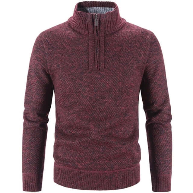 Men's Half-Zip Knitted Pullover: Warmth & Style