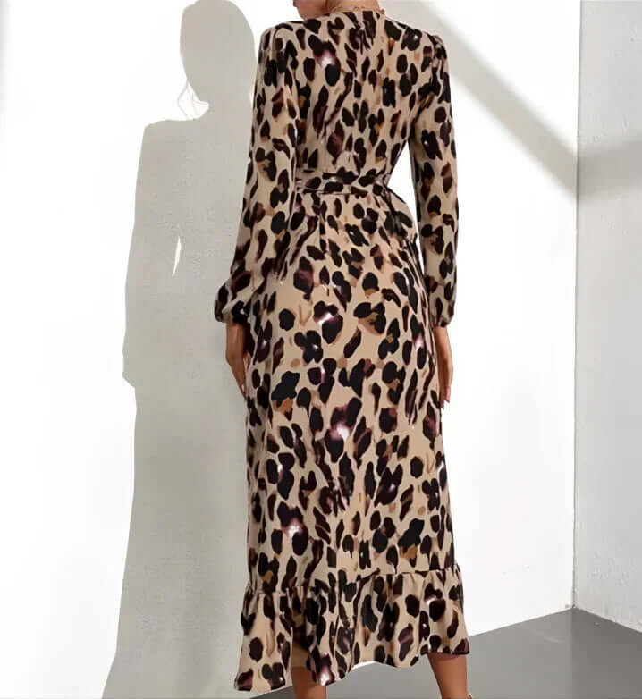 Leopard Print V-Neck Dress: Lightweight & Versatile
