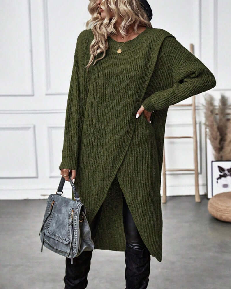 Women's Solid Midi Dress: Everyday Elegance