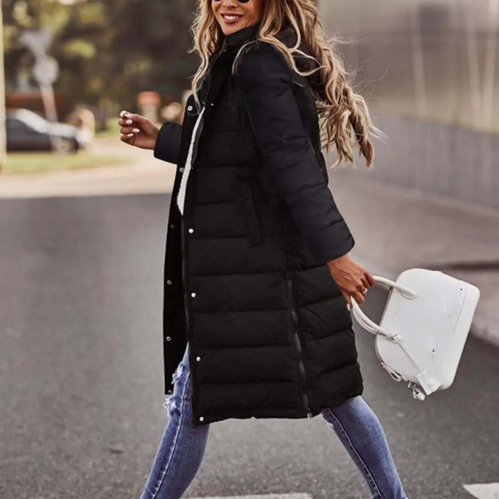 Women's Long Padded Winter Coat with Hood