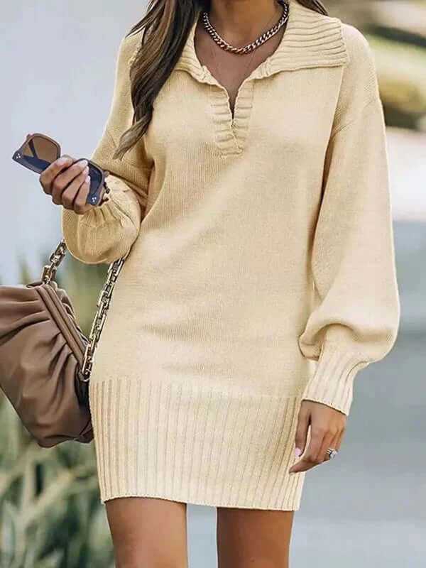 Elegant Knit Sweater Dress: Women's Soft & Stylish Winter Dress