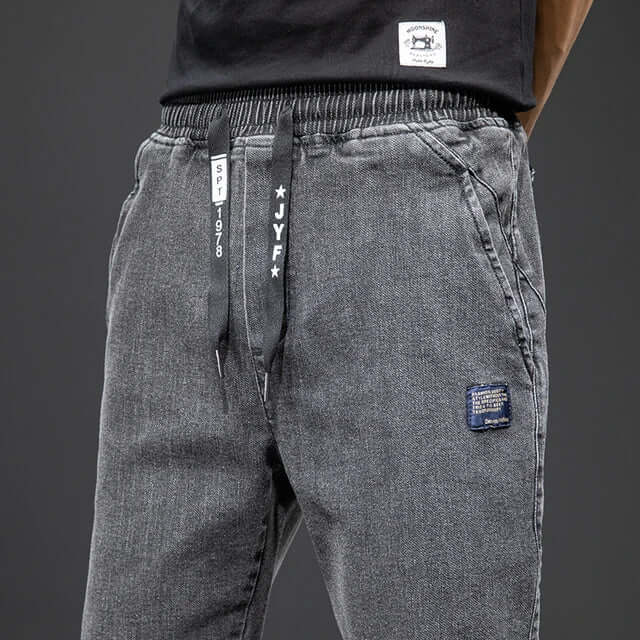 Men's Denim Jogger Pants: Relaxed Fit Streetwear