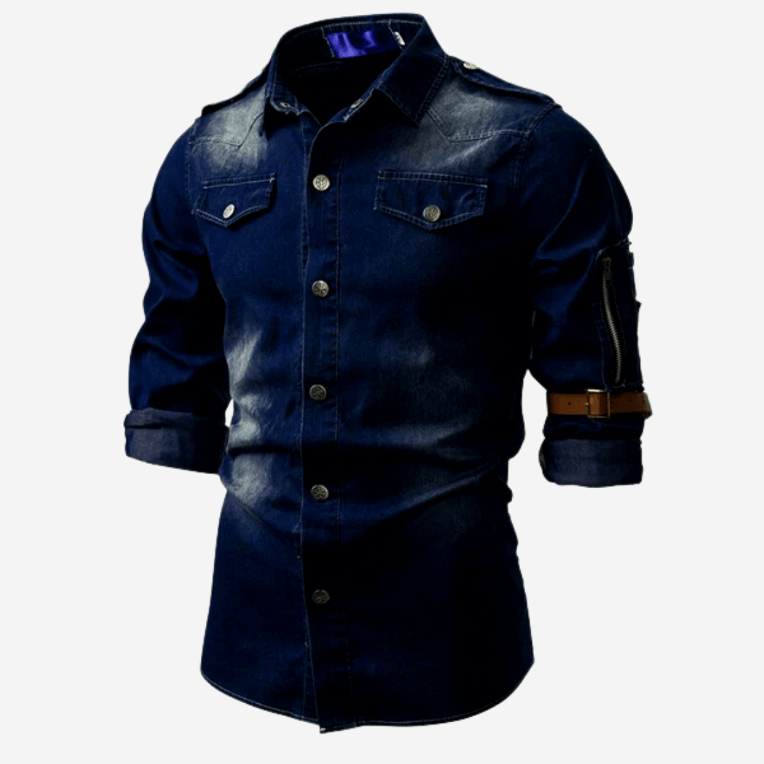 Men's Denim Overshirt: Long Sleeve Casual Shirt