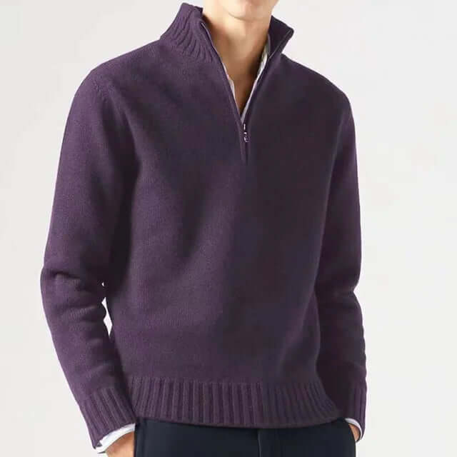 Men's Half-Zip Warm Sweater: Stylish & Comfortable Knitwear
