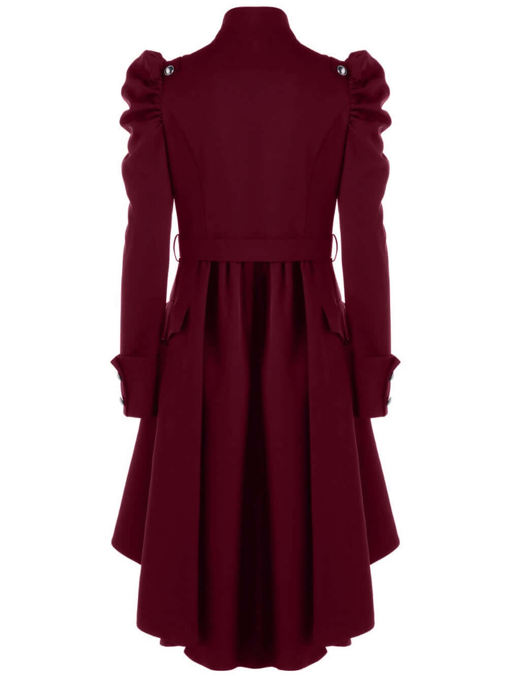 Women's Medieval Retro Jacket: Elegant Midi Length, Standing Collar