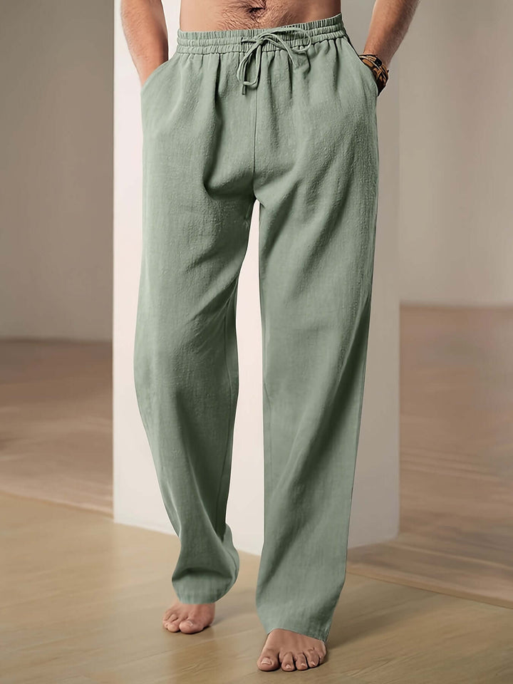 Men's Relaxed Fit Drawstring Linen Pants: Breathable Summer Trousers