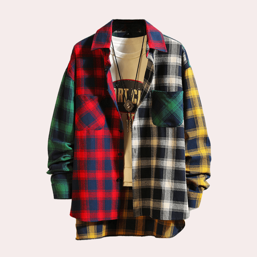 Men's Regular Fit Colorful Checkered Shirt