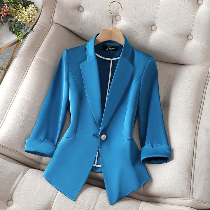 Women's Notch Collar Single Button Blazer