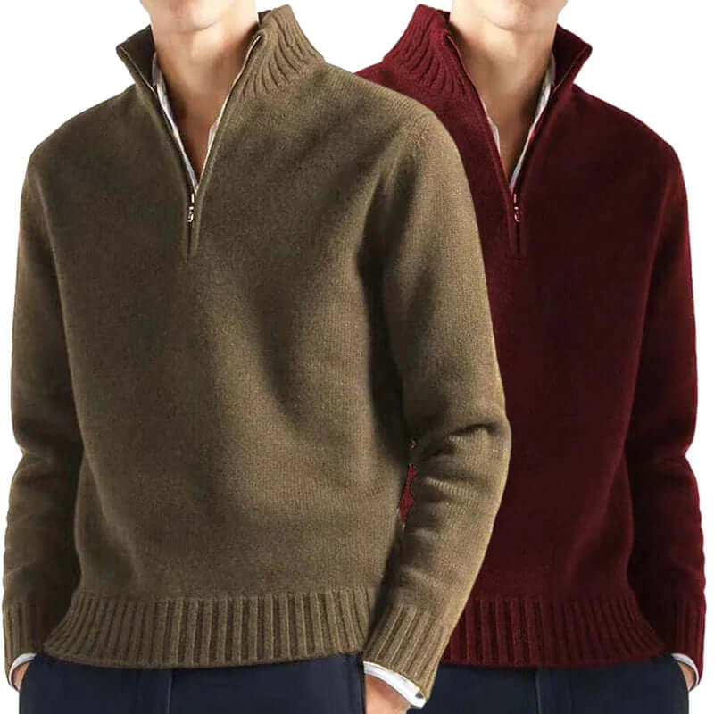 Men's Half-Zip Warm Sweater: Stylish & Comfortable Knitwear