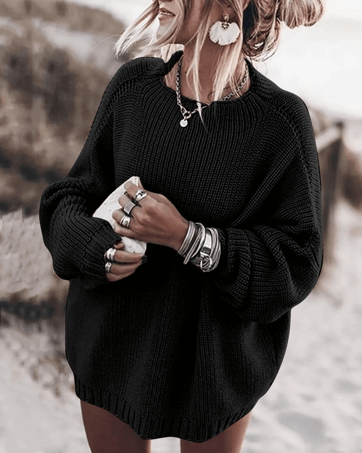 Women's Oversized Round Neck Knitted Sweater
