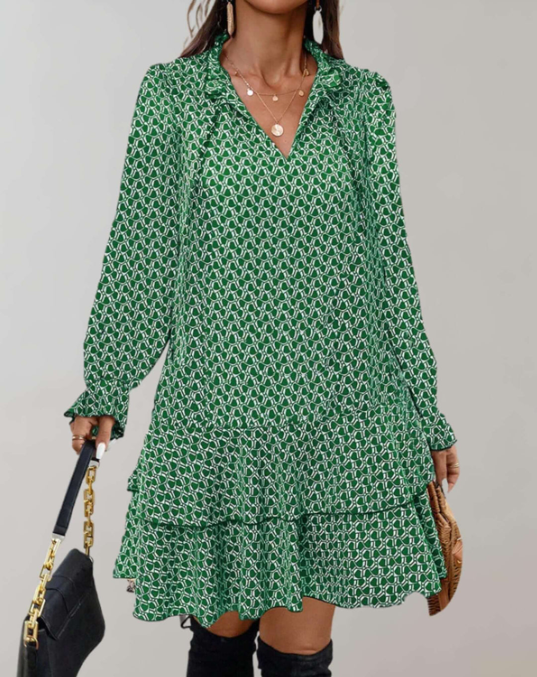 Women's Casual Summer Midi Dress: V-Neck Lightweight Dress