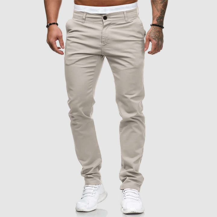 Men's Slim Straight Leg Casual Trousers