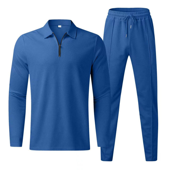 Men's Long Sleeve Polo Shirt & Sweatpants Set