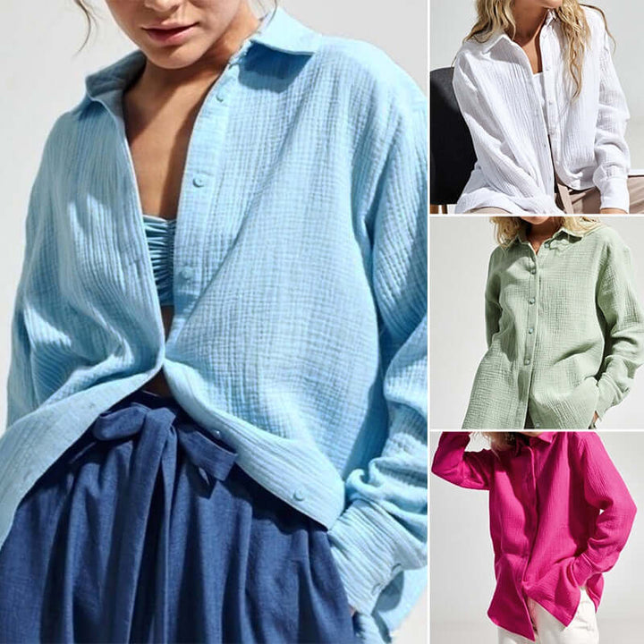 Women's Relaxed Long Sleeve Polo Shirt