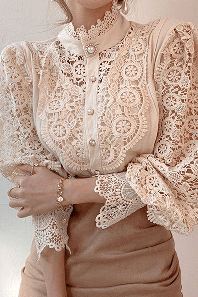 Embroidered Openwork Women's Blouse: Elegant Summer Top