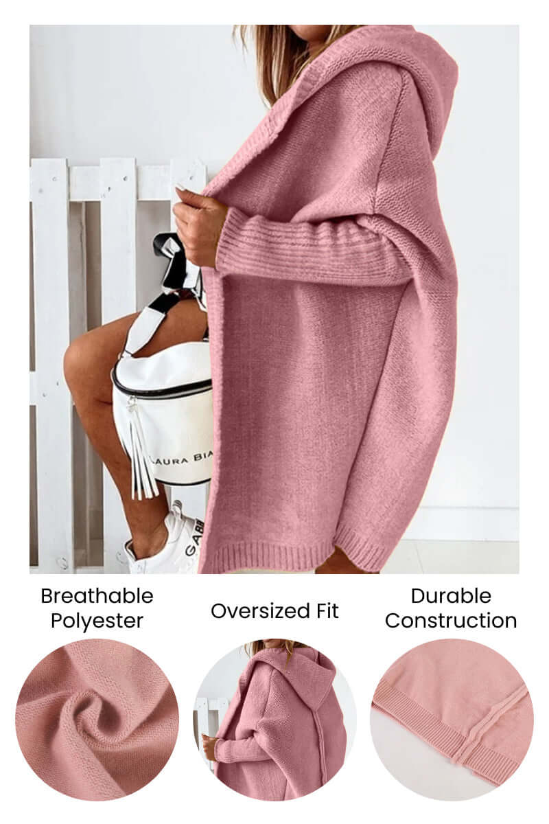 Women's Knit Hooded Casual Coat