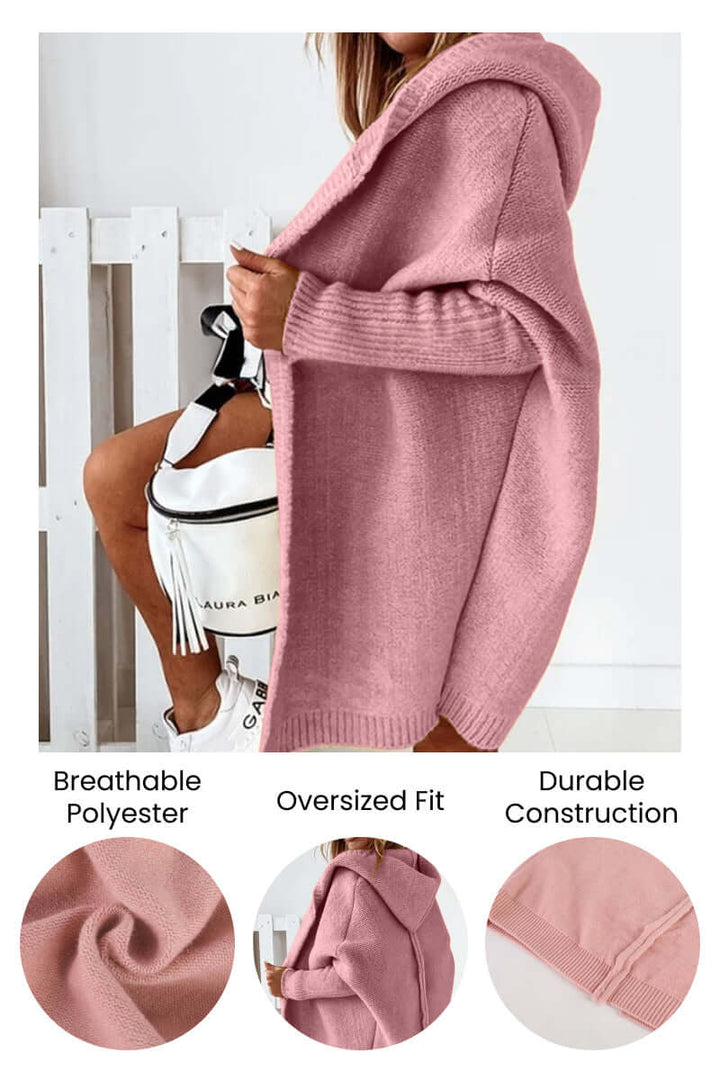Women's Knit Hooded Casual Coat