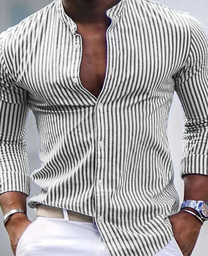 Men's Classic Striped Cotton Shirt