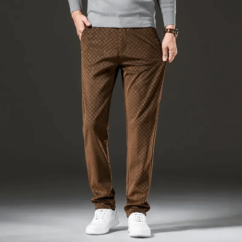Men's Casual Diamond Pattern Trousers