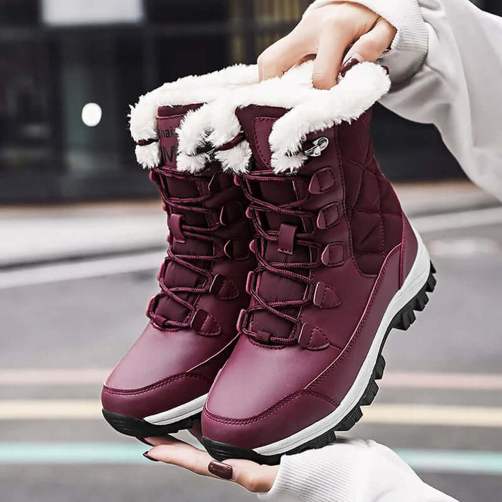 Women's Cozy Lace-Up Outdoor Boots