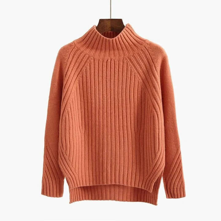 Women's Half-Turtleneck Knitted Sweater: Cozy & Stylish