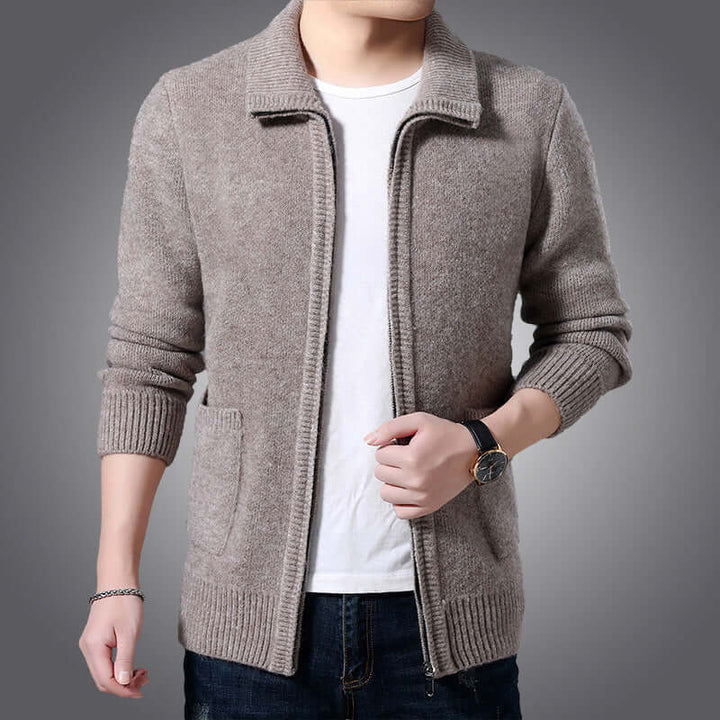 Men's Versatile Zip-Up Cardigan: Casual Comfort & Style