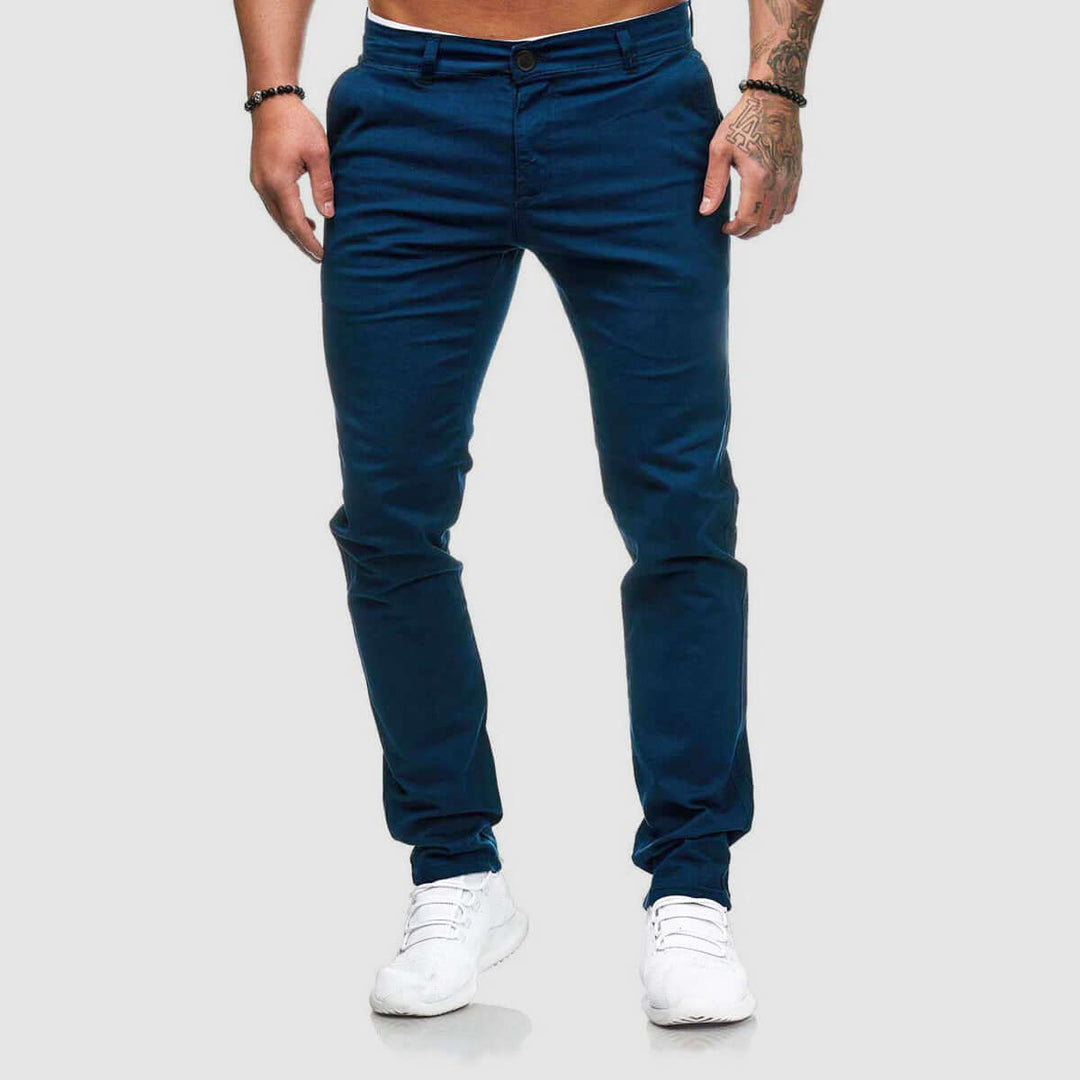 Men's Slim Straight Leg Casual Trousers