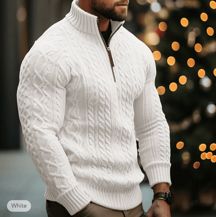 Men's Half-Zip Cotton Blend Pullover: Breathable & Versatile