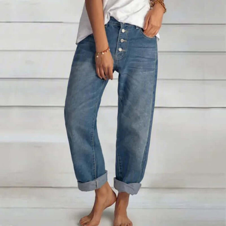 Women's High-Waisted Loose Fit Denim Jeans