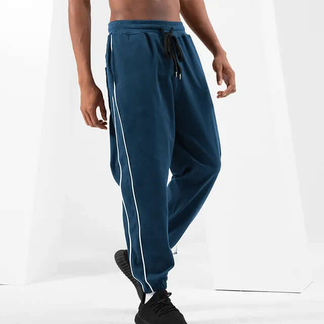 Men's Casual Long Sports Pants: Elastic Waist & Breathable Fabric