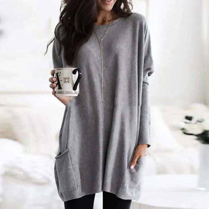 Women's Oversized Cotton Tunic Sweater: Relaxed Comfort