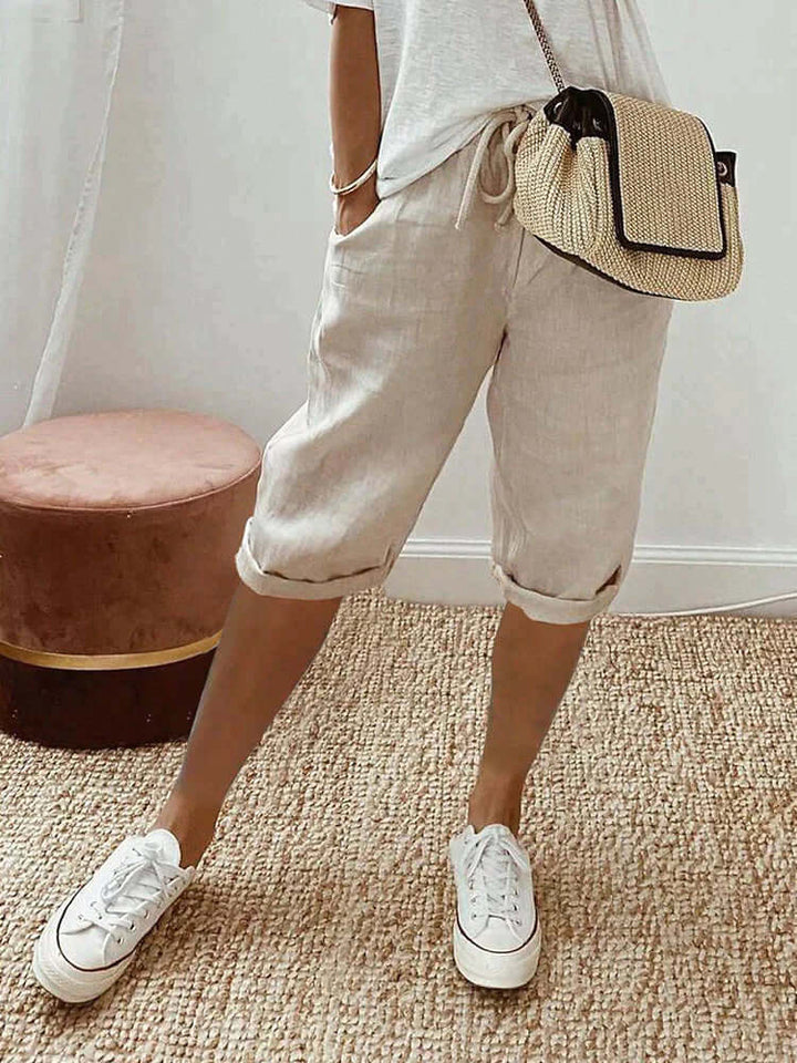 Women's Relaxed Fit Knee-Length Drawstring Pants