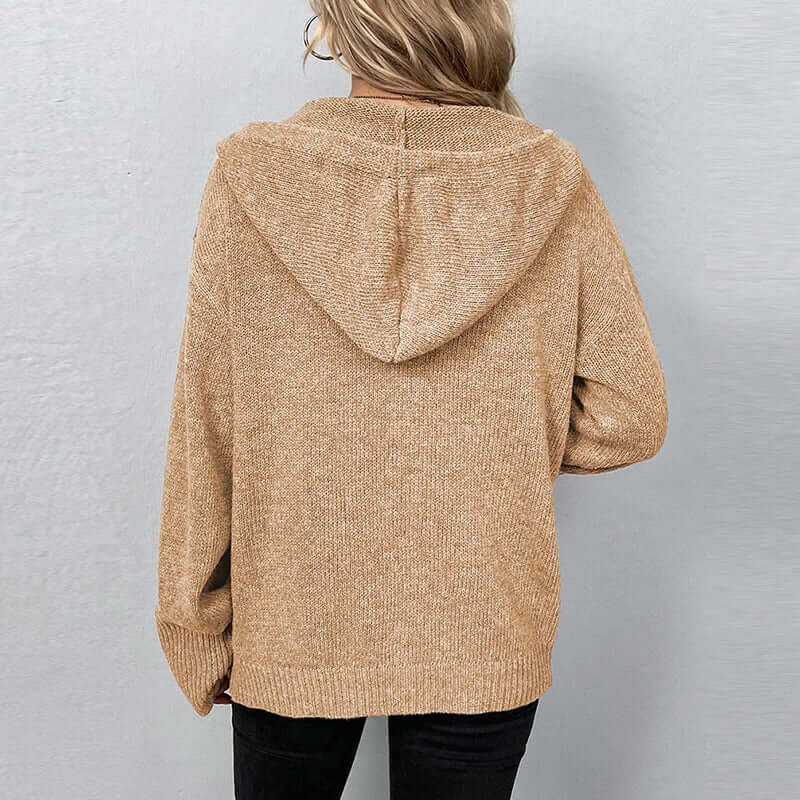 Women's Hooded Knitted Cardigan - Cozy & Warm
