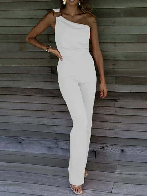 Elegant One-Shoulder Sleeveless Jumpsuit