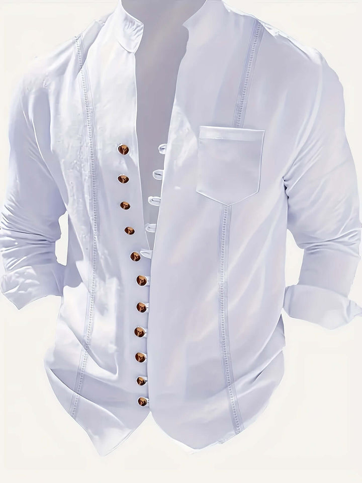 Men's Relaxed-Fit Beachwear Set: Linen Shirt & Drawstring Trousers
