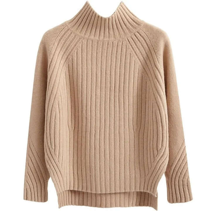 Women's Half-Turtleneck Knitted Sweater: Cozy & Stylish