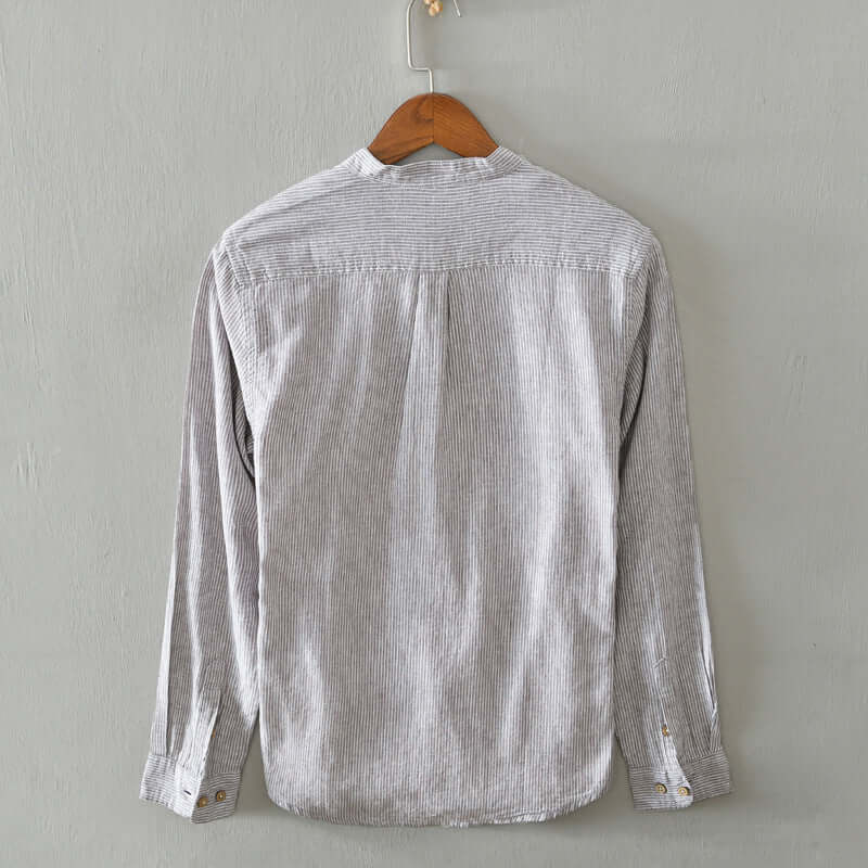 Men's Casual Striped Long-Sleeve Shirt