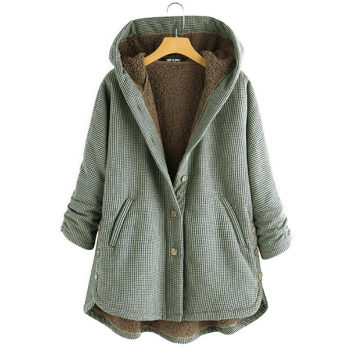 Women's Checked Hooded Coat