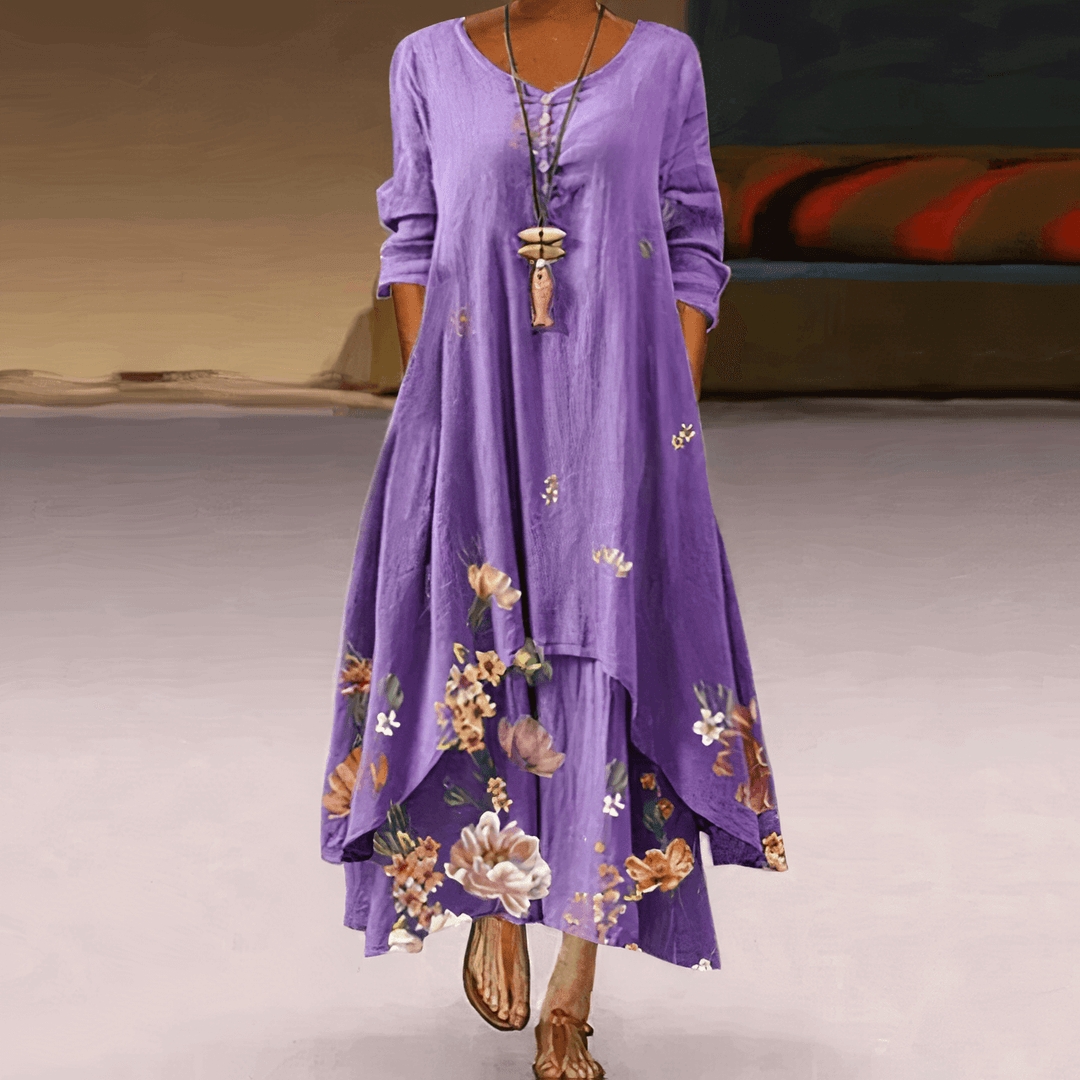 Elegant A-Line Cotton Dress: Sustainable & Breathable