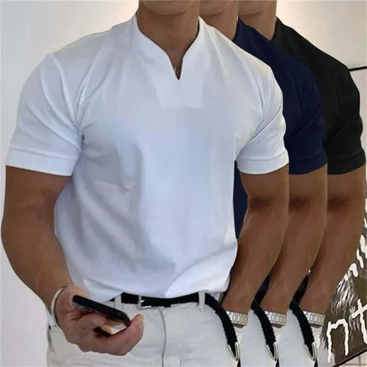 Men's Slim Fit Short Sleeve V-Neck T-Shirt