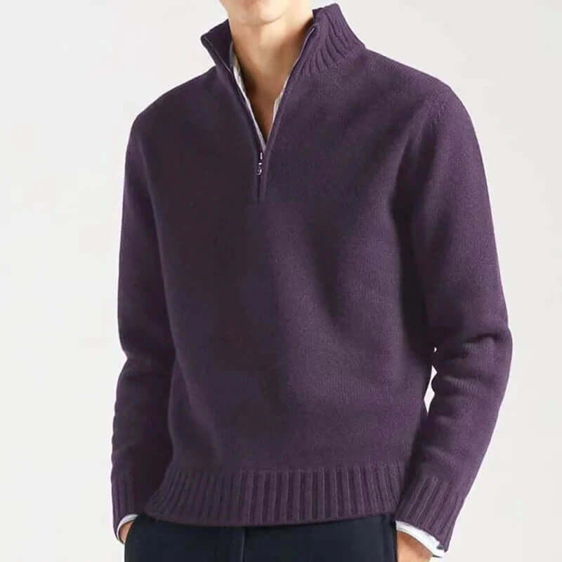 Men's Half-Zip Warm Sweater: Stylish & Comfortable Knitwear