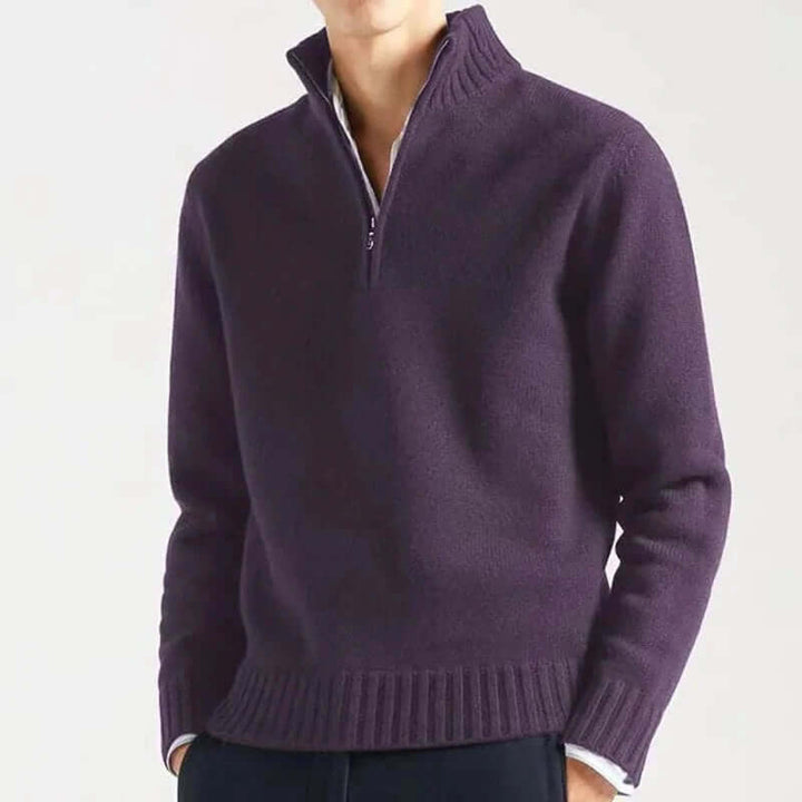 Men's Half-Zip Warm Sweater: Stylish & Comfortable Knitwear