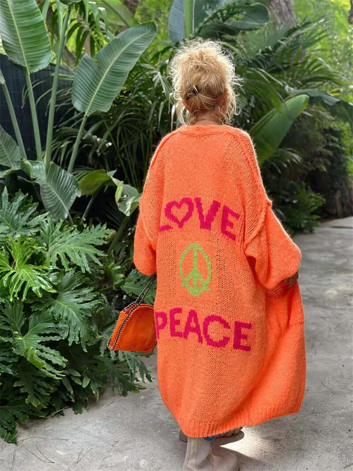 Women's Love & Peace Relaxed Cardigan