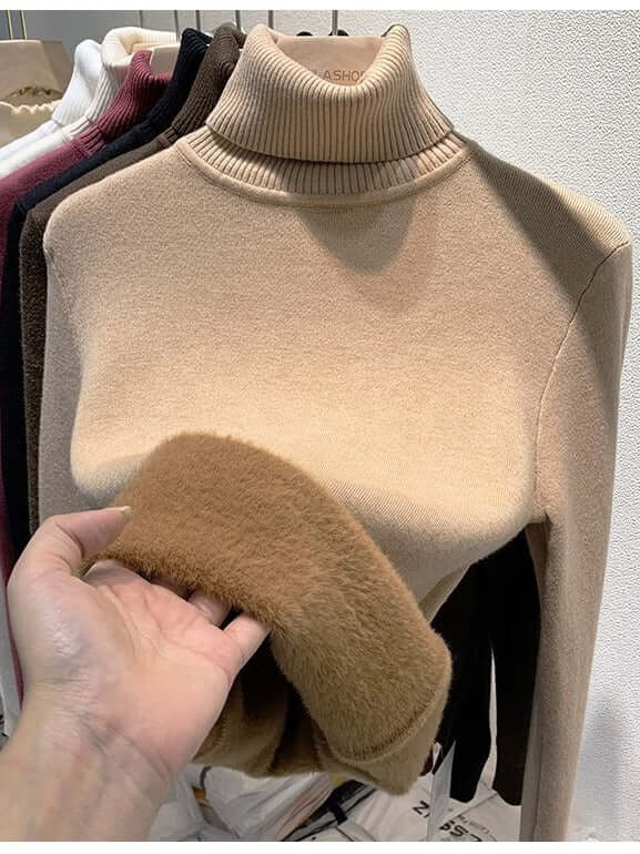 Women's Velvet Turtleneck Sweater: Cozy & Chic