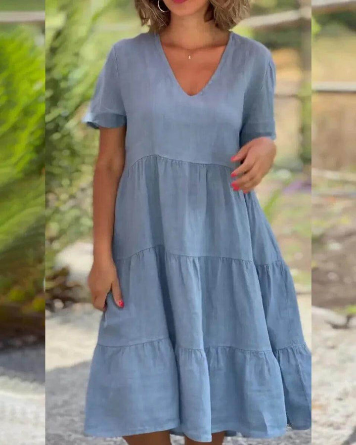 Women's Breathable Short-Sleeve Midi Dress