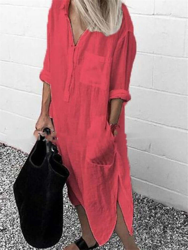 Elegant Women's Cotton Dress: Breathable & Versatile